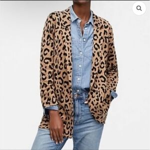 Leopard Print Open Blazer - Tan & Black